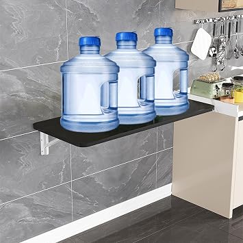 Laundry Room Folding Table,Floating Desk for Wall Small Spaces,Hanging Wall Mount Fold Down Table for Home Office Computer Study Work Bench, Kitchen Dining(Black 23.615.7inch