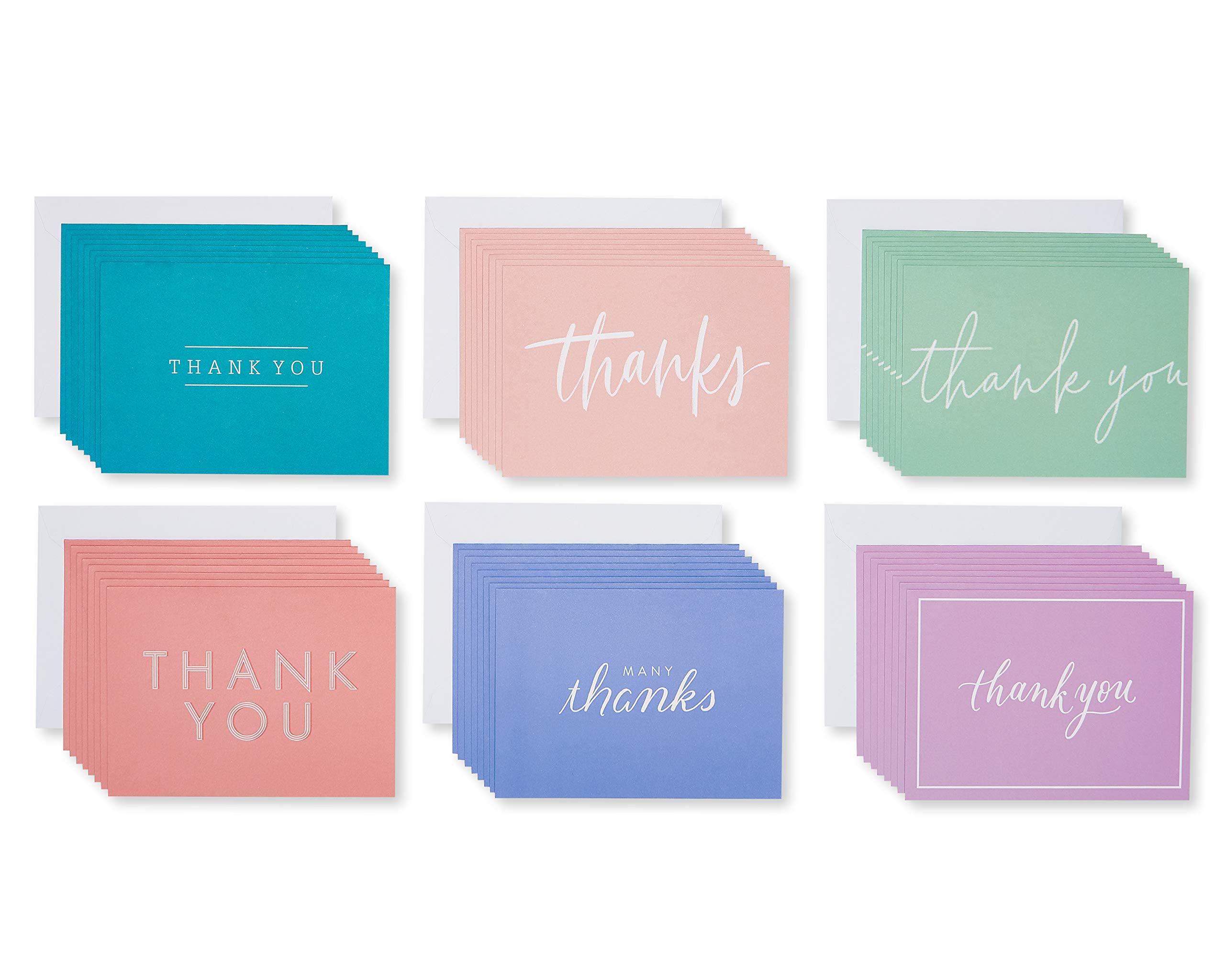 American Greetings Thank You Cards with Envelopes, Multicolor Assortment (48-Count)
