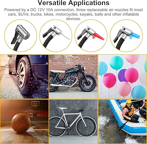 Miniatura 6 de iMounTEK Bomba de compresor de aire portátil, inflador de neumáticos, 12 V CC, 120 W, 150 PSI, flujo de aire de 25 L/min, pantalla digital LCD para