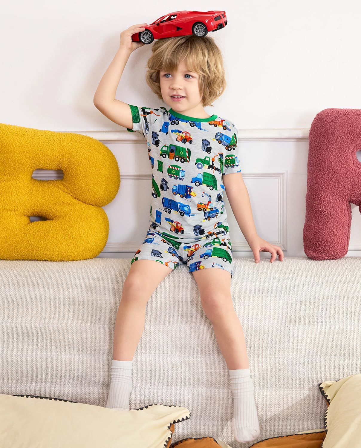 babee Reshinee Bamboo Viscose Toddler Animal Pajamas Boys Girls Kids Cool Short Summer 12M-8Y Snug fit Pjs Set 2pcs