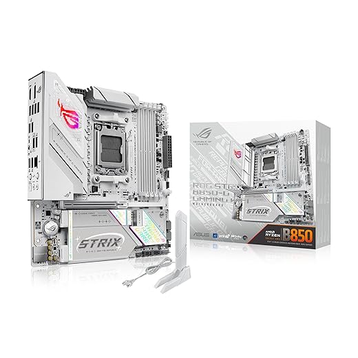 ASUS ROG Strix B850-G Gaming WiFi AMD AM5 B850 mATX Motherboard, Advanced AI PC Ready, 14+2+1 Power Stages, DDR5 Slots, 4X M.2 Slots, PCIe® 5.0 Ready, WiFi 7, 2.5G LAN, USB 20Gbps Type-C®, AI Advisor