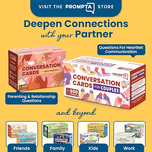 Miniatura 6 de Prompta 600 tarjetas de conversación para parejas - Preguntas ligeras, medianas y profundas para conocerte para conectarte con tu pareja - Temas de