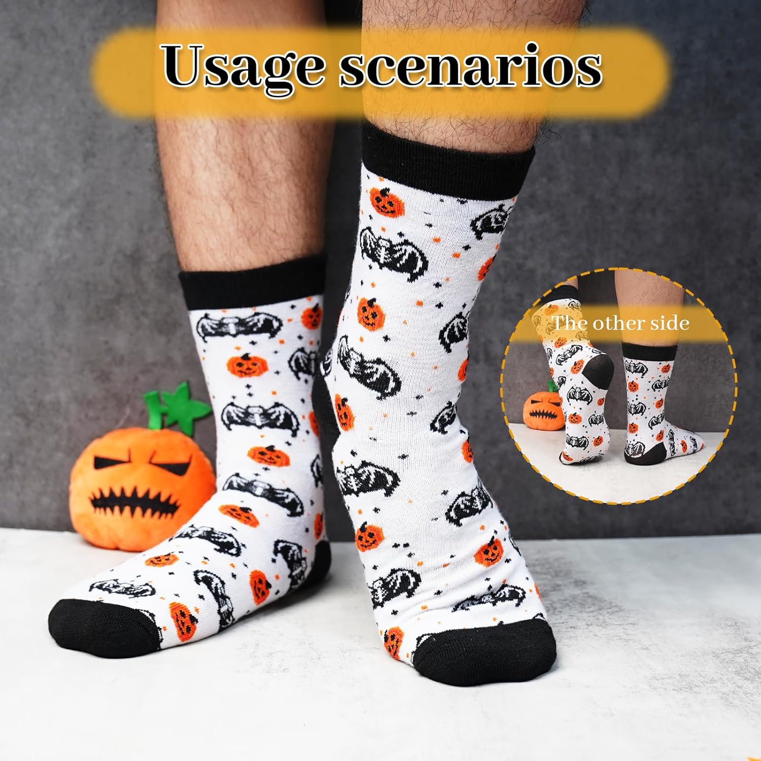 ANOTION Halloween Socks - Novelty Printed Gifts for Women, Men, Teen Girls, Boys - Image 2