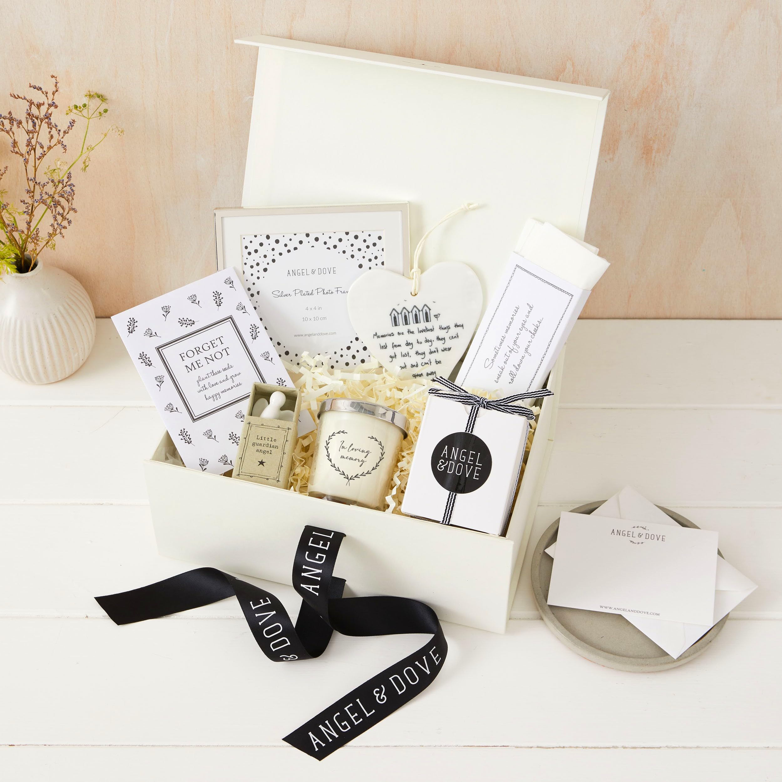 Angel & Dove Ivory 'Sending Comfort' Bereavement Sympathy Funeral Gift Hamper In Memory Box