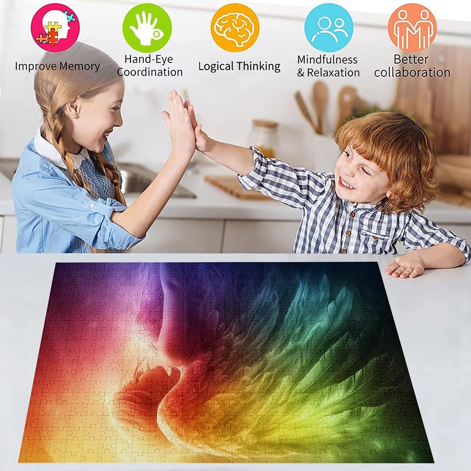 Puzzle 2000 sztuk anioł puzzle dla dorosłych 100 x 70 cm unikalne rzemiosło klasyczne 3D drewniana układanka do rodzinnych gier aktywnych, układanka do samodzielnego wykonania nawet do