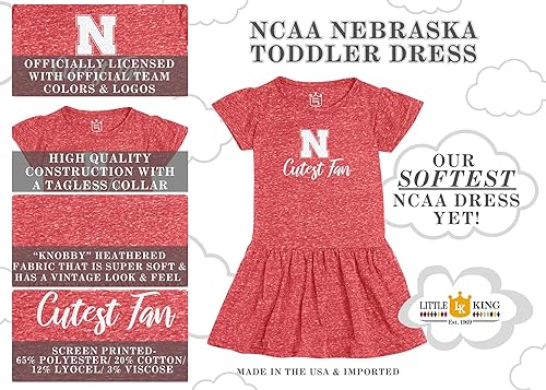 Miniatura 48 de Little King NCAA Knobby - Vestido para niñas pequeñas, tallas 2T, 3T y 4T