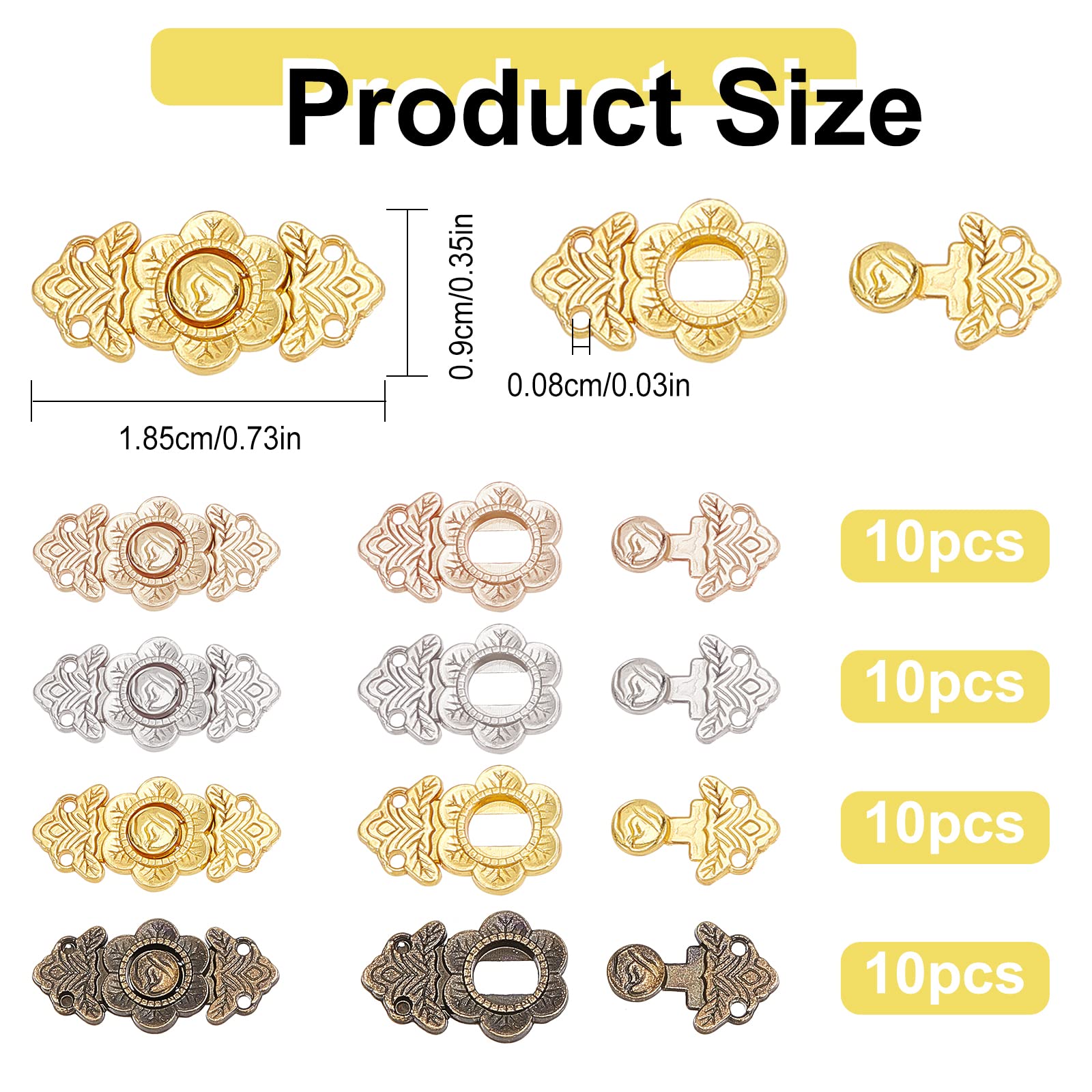 FINGERINSPIRE 40 Pcs Doll Sew-on Snap Buttons - Image 2