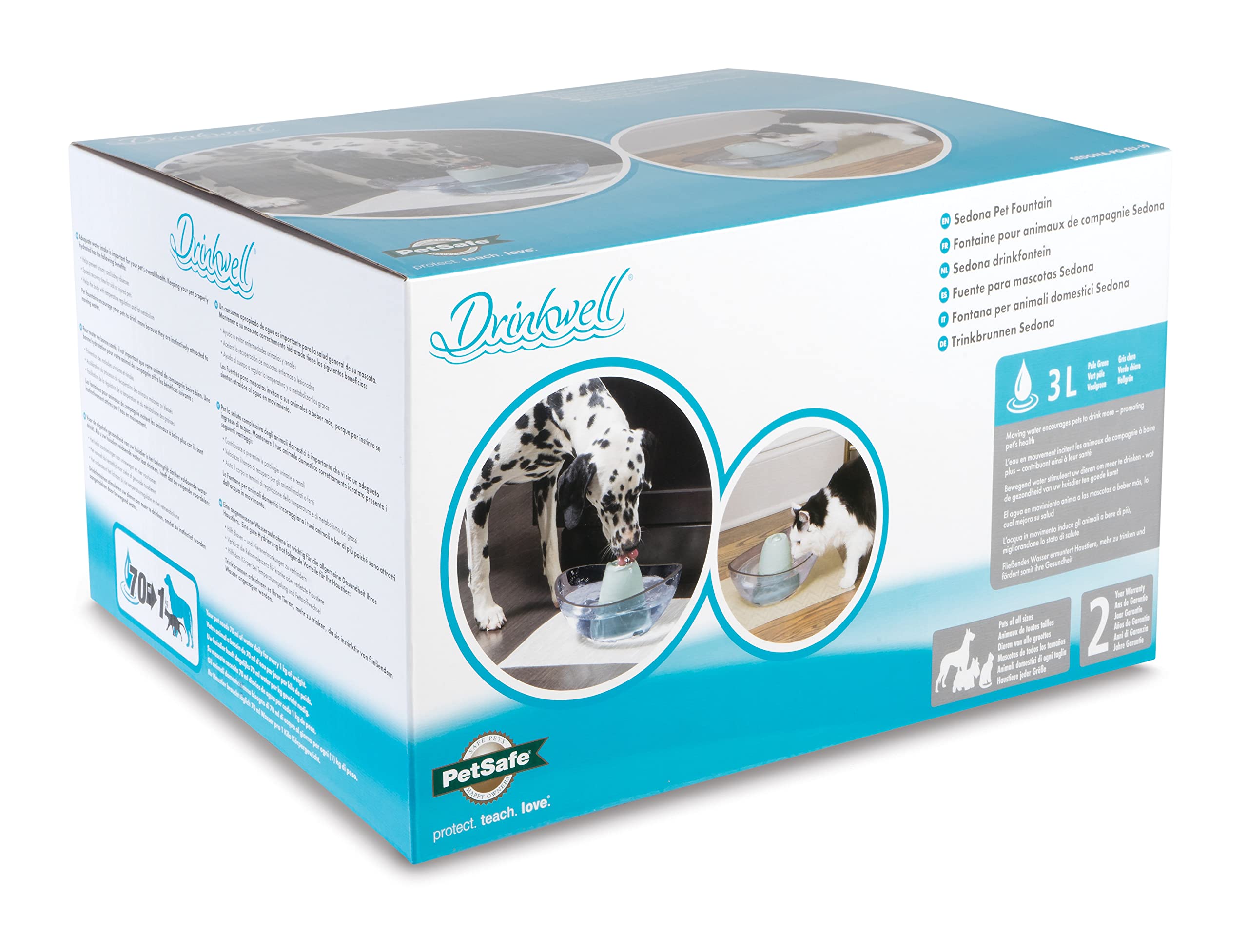 DRINKWELL Fontaine en céramique et plastique Sedona - Pour chat et chien