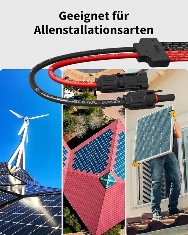 enernova Napelem Y Elosztó 4-6mm² IP68 Vízálló Napelemes Kábel 30A 1500V