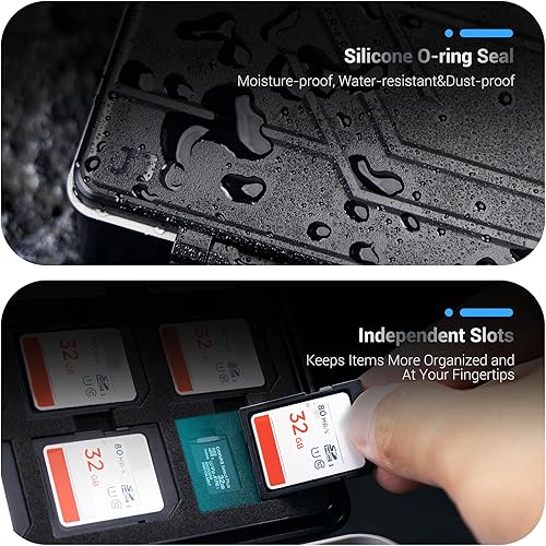 Miniatura 4 de Funda para tarjetas USB y SD de 53 ranuras para 18 unidades flash, 8 mini controladores, 9 tarjetas SD y 18 tarjetas Micro SD, funda de unidad USB