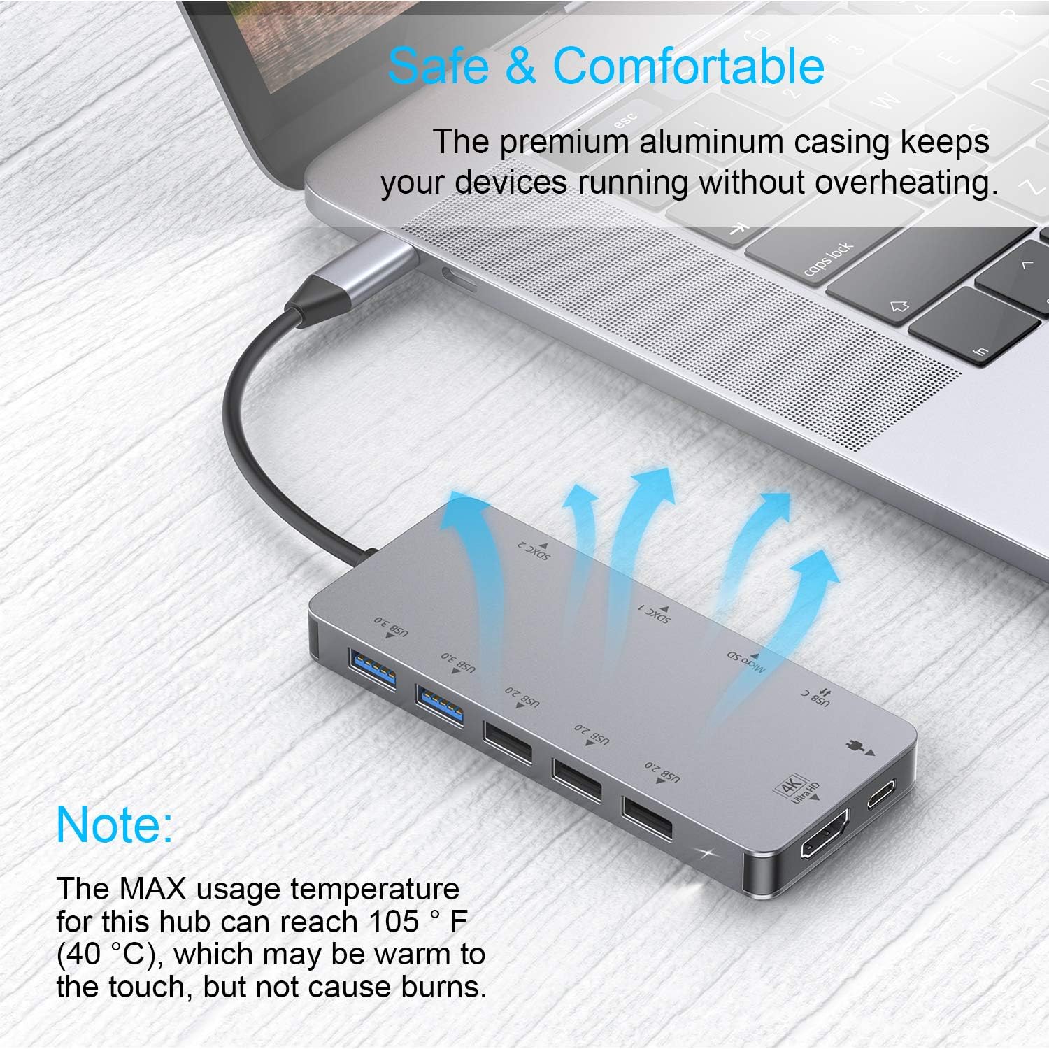 USB C Hub,GIKERSY 11 in 1 Type C Adapter with PD Charging Port,4K USB C to HDMI,2 USB3.0/3 USB2.0 Ports,MicroSD/SDXC Card Reader Compatible MacBook Air 2018/MacBook Pro,Nintendo Switch and More (Grey)