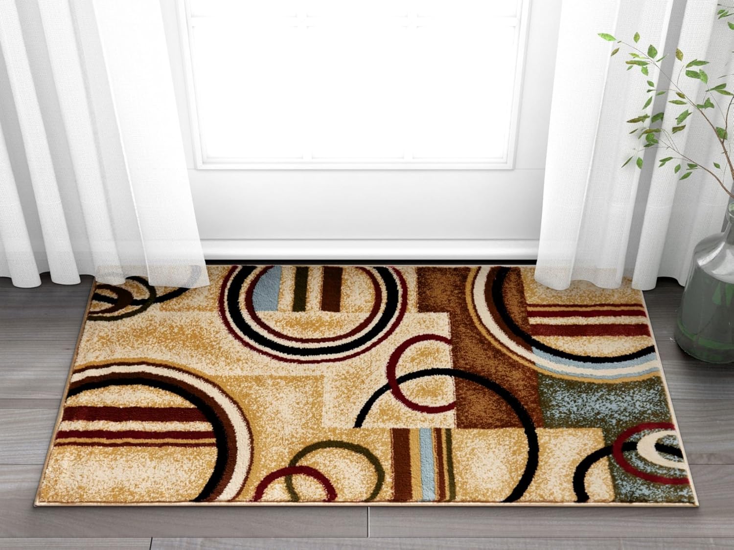 Well Woven Barclay Arcs & Shapes Ivory Modern Geometric Area Rug 2'3" x 3'11"