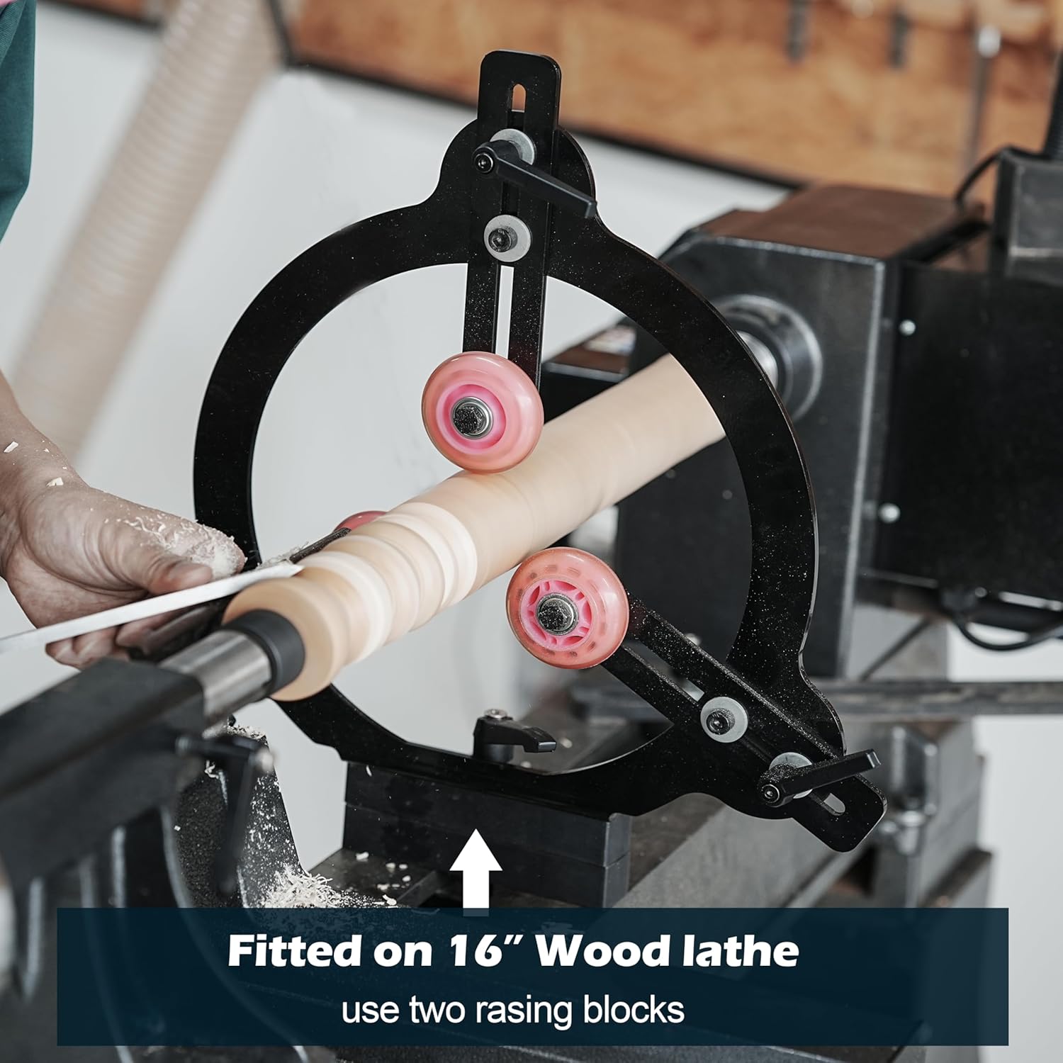 Woodturning Steady Rest for 12",14" and 16" Swing Size, Wood Lathe for Spindle Woodturning, Woodturning Tools.