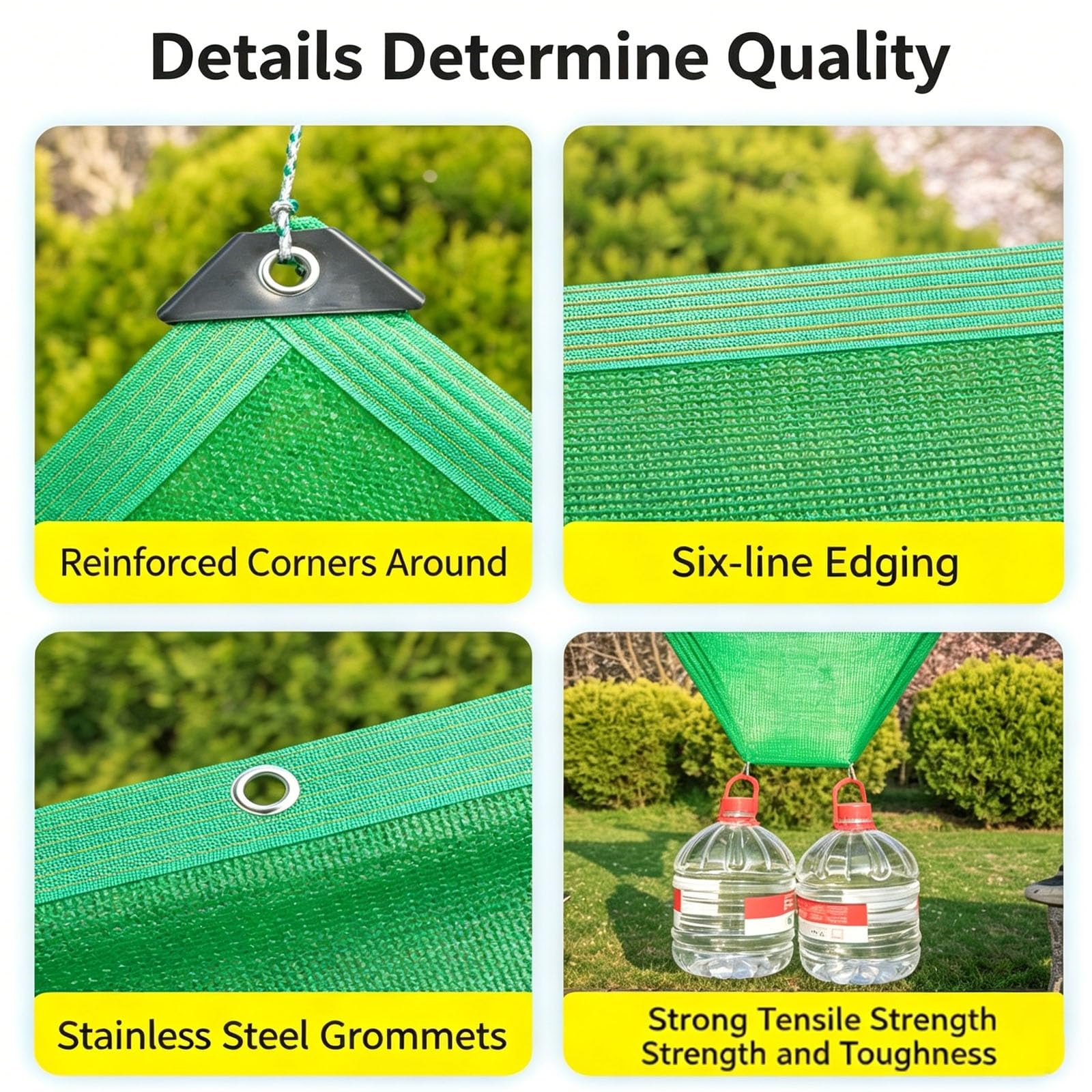 Malla De Sombreo Verde para Jardín Al 95%, Lona con Ojales, Tela De Sombra para Invernadero, Malla HDPE para Plantas De Jardín(12x22ft)