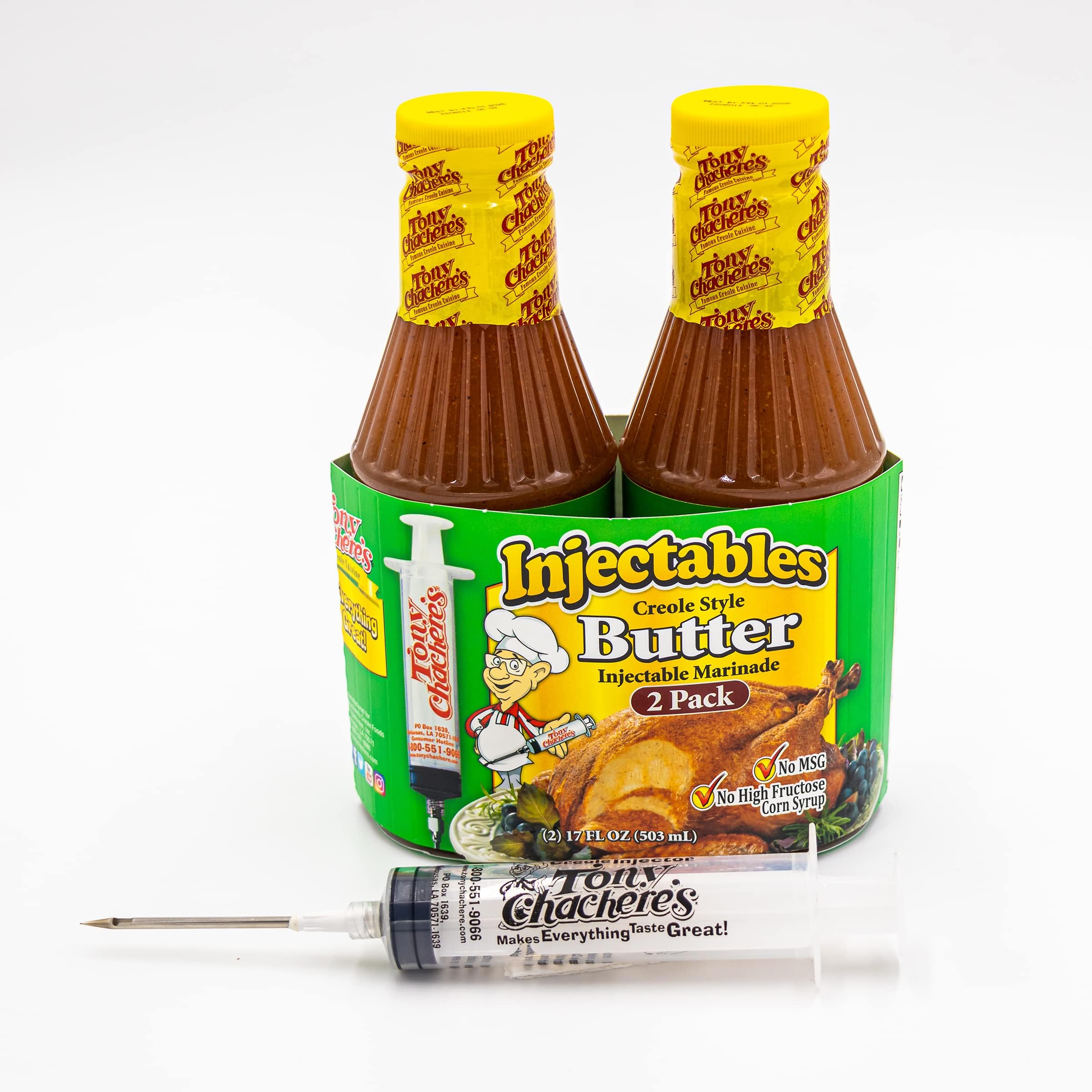 2 Pack Creole Style Butter Marinade Injector Kit | Perfect for Injecting Poultry, Pork, Beef, and All Your Proteins | Give Your Dish The Flavor Boost Needed to Be A Party Hit