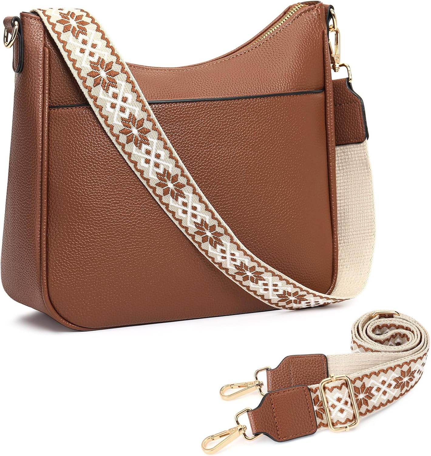 FALAN MULE Crossbody Bags for Women Trendy Soft Leather Hobo Purses Shoulder Handbags With Tassel - Image 3