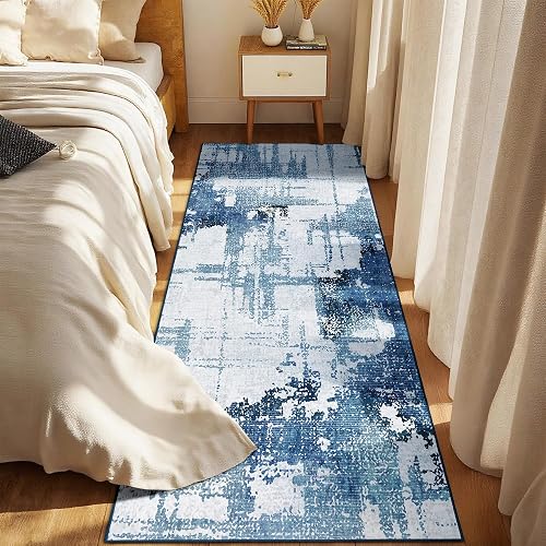Castage Blue Runner Rug 2x6 Washable Rug Runners for Hallway Kitchen,Long Rugs f