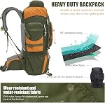 Bseash 70L (65+5) Waterproof Hiking Camping Backpack with Rain Cover, Outdoor Sport Travel Daypack for Climbing Touring