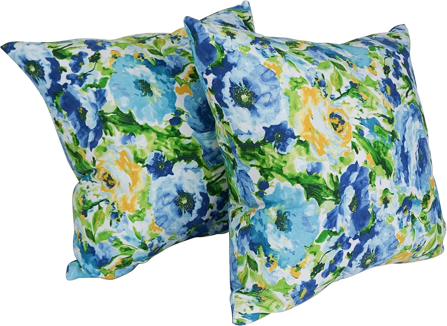 Blazing Needles Square Indoor/Outdoor Throw Pillow, 25", Lesandra Sunblue 2 Count