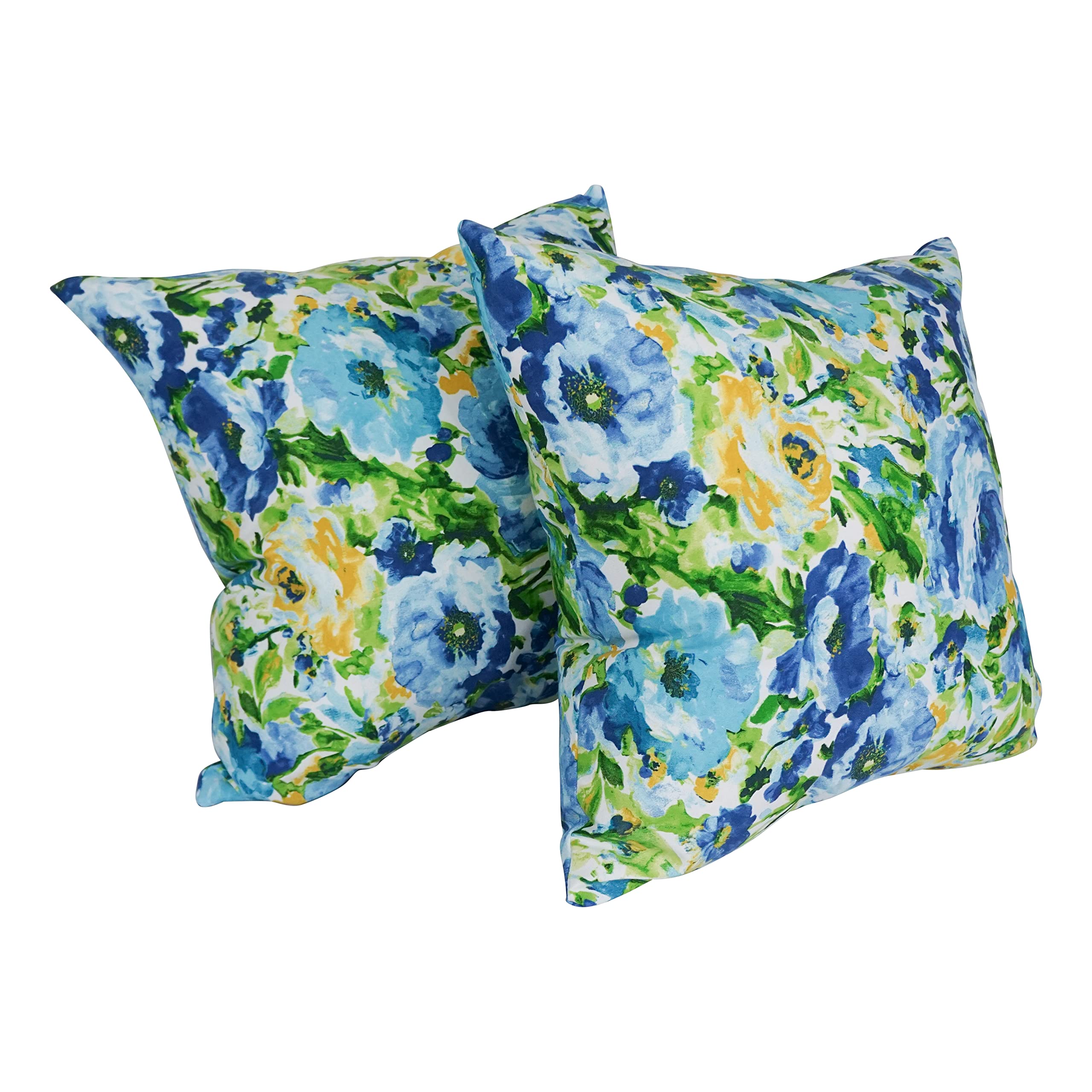 Blazing Needles Square Indoor/Outdoor Throw Pillow, 25", Lesandra Sunblue 2 Count