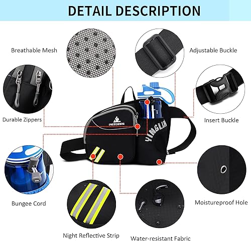 Miniatura 2 de Peicees Riñonera con soporte para botella de agua para hombres y mujeres, senderismo, correr, pasear al perro, para todos los teléfonos (botella no