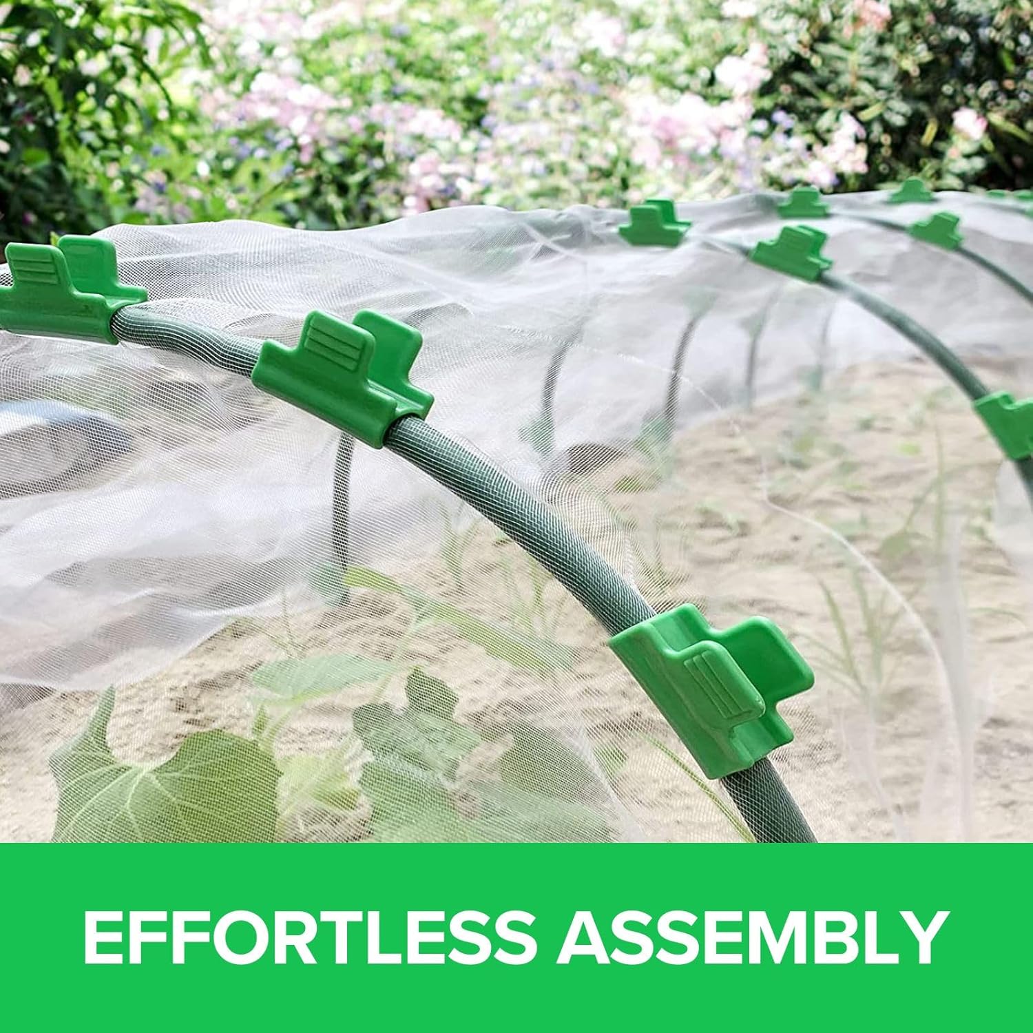 BeGrit Greenhouse Hoops Grow Tunnel 6 Sets of 8FT Garden Hoops DIY Plant Support Garden Stakes for Netting, Raised Beds, Plant Shade Cloth (36pcs)