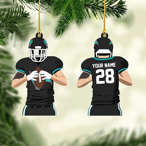 Miniatura 5 de Adorno de fútbol personalizado de fútbol, adornos de Navidad, adorno de fútbol de Navidad, decoración colgante de Navidad, regalo para fanáticos del
