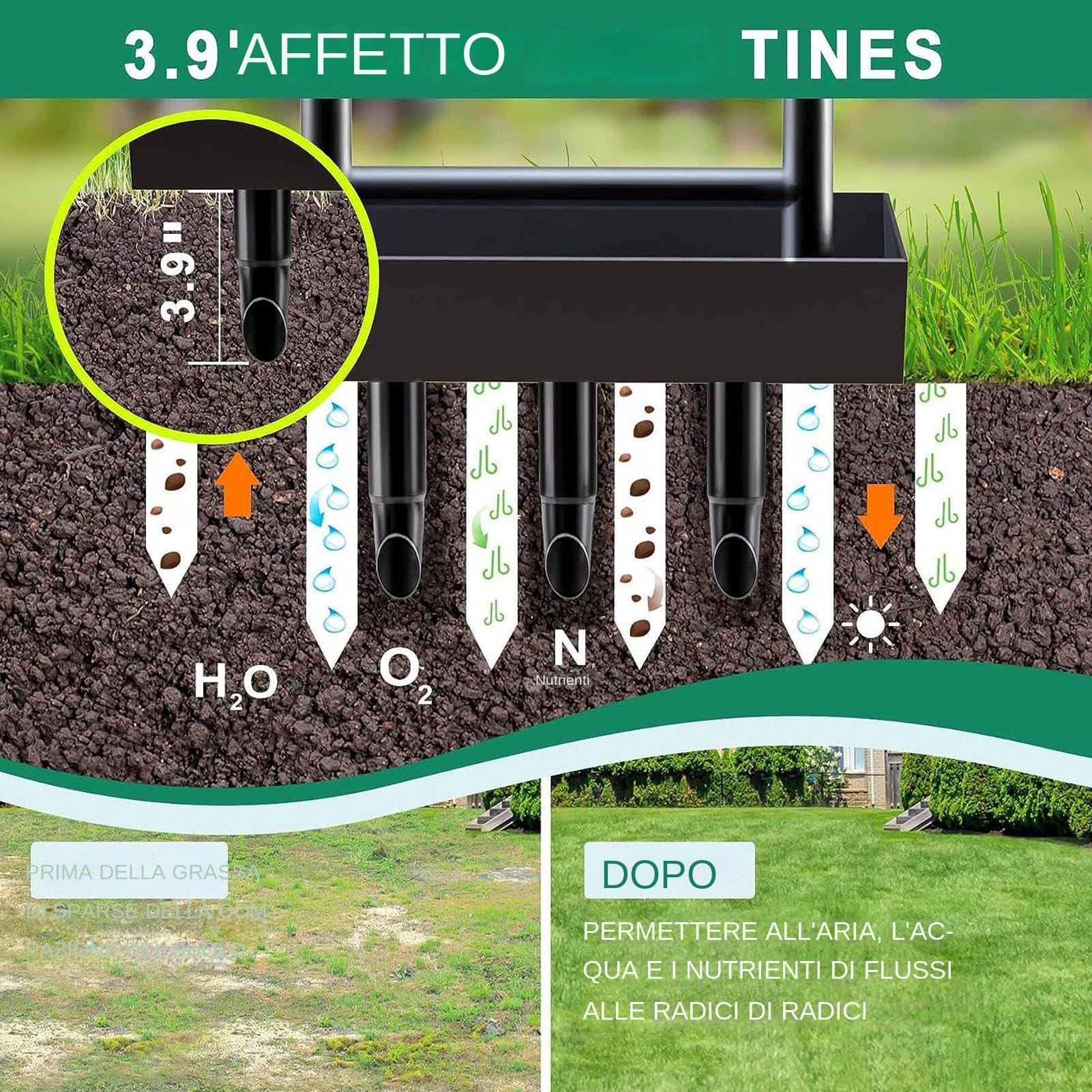 Carotatore da prato Carotatore Metallico Dissodante e Cura del Prato | Aeratore per Prato da giardino in metallo, attrezzatura per la cura del prato per appassionati, agricoltori