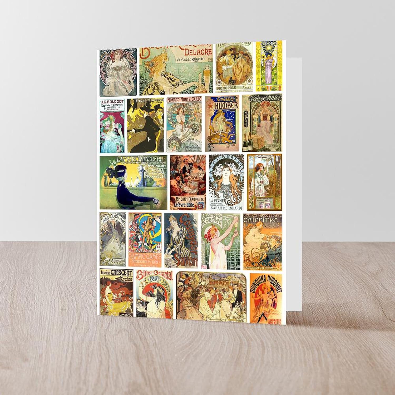 CafePress Vintage Art Nouveau Advertisements Greeting Cards Greeting Card (20-pack), Note Card with Blank Inside, Birthday Card Matte