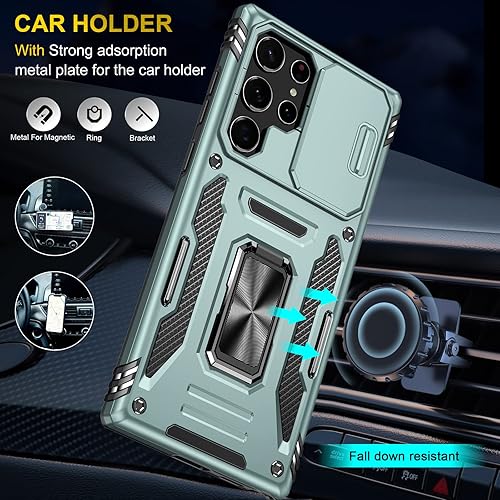 Miniatura 6 de Funda 2022 para Samsung 22 Ultra con soporte y cubierta de cámara deslizante, 2 en 1 resistente a prueba de caídas. Funda protectora de