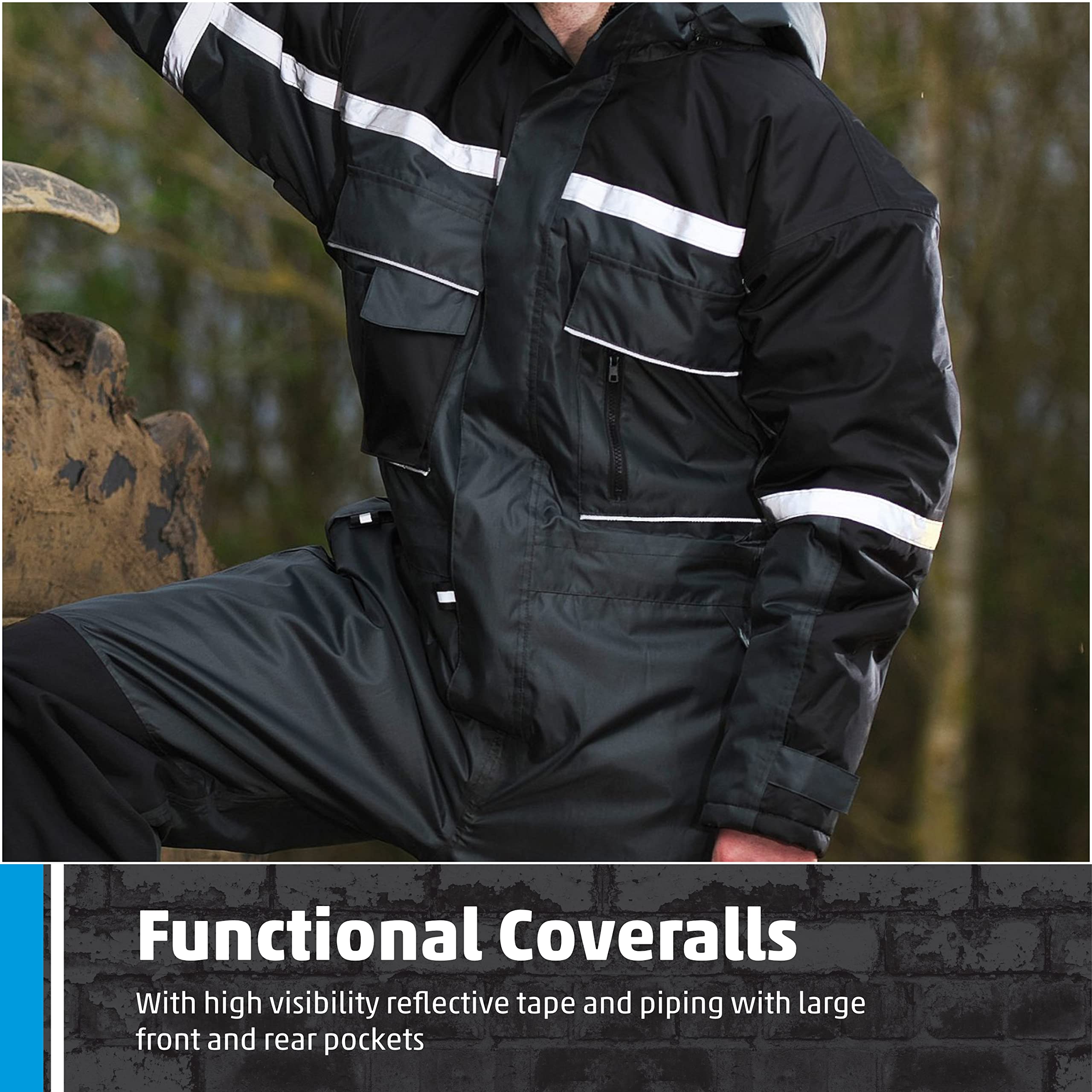 Fort Orwell Coverall - Grey Waterproof Overalls - Men's Adult Rain Suit - Outdoor Activities