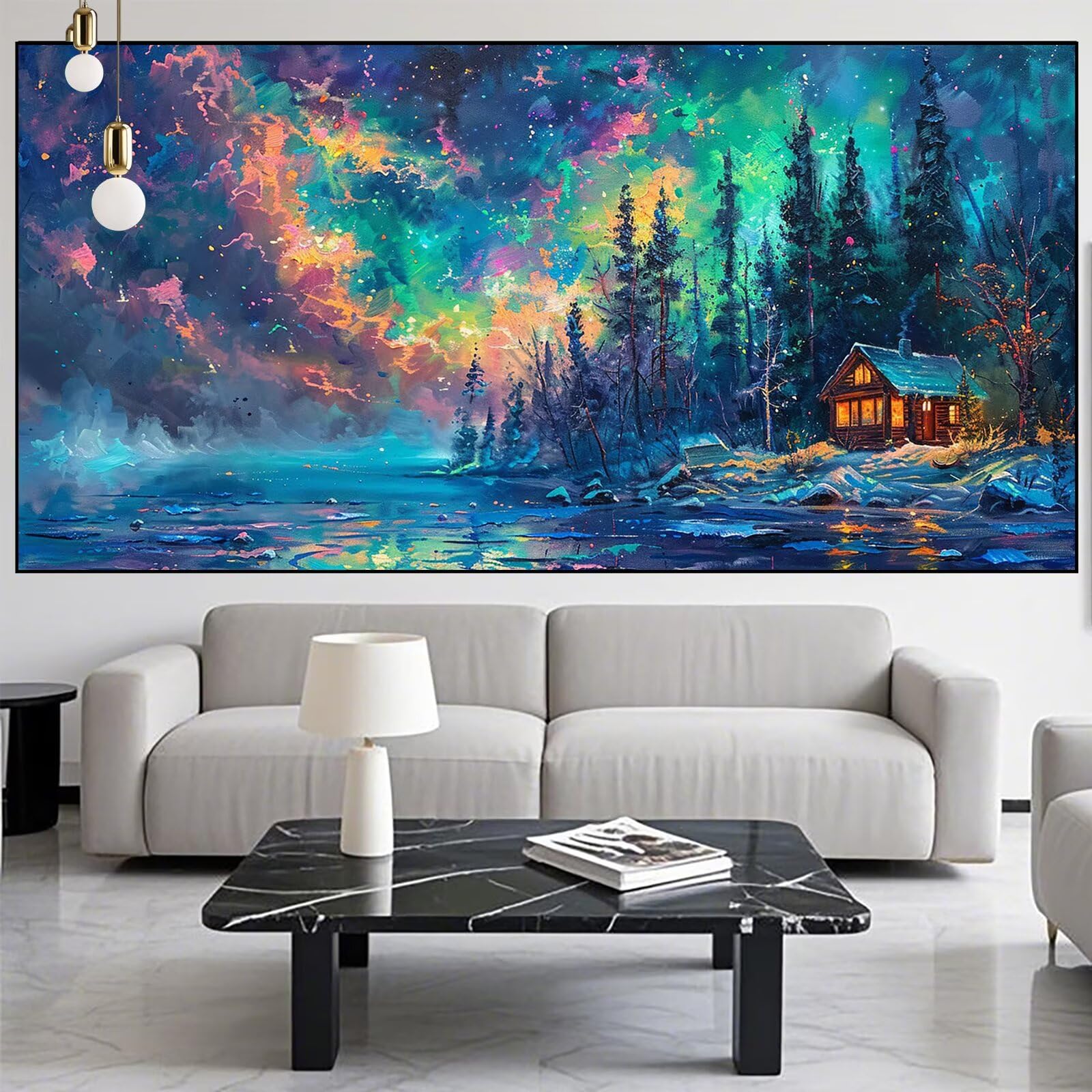 Aurora Diamond Art Landscape Diamond Painting Arts and Crafts dla dorosłych, zestaw do malowania diamentami 5D, dorosłych, Crysta, haft krzyżykowy, rękodzieło, obrazy, zestaw do haftowania dla