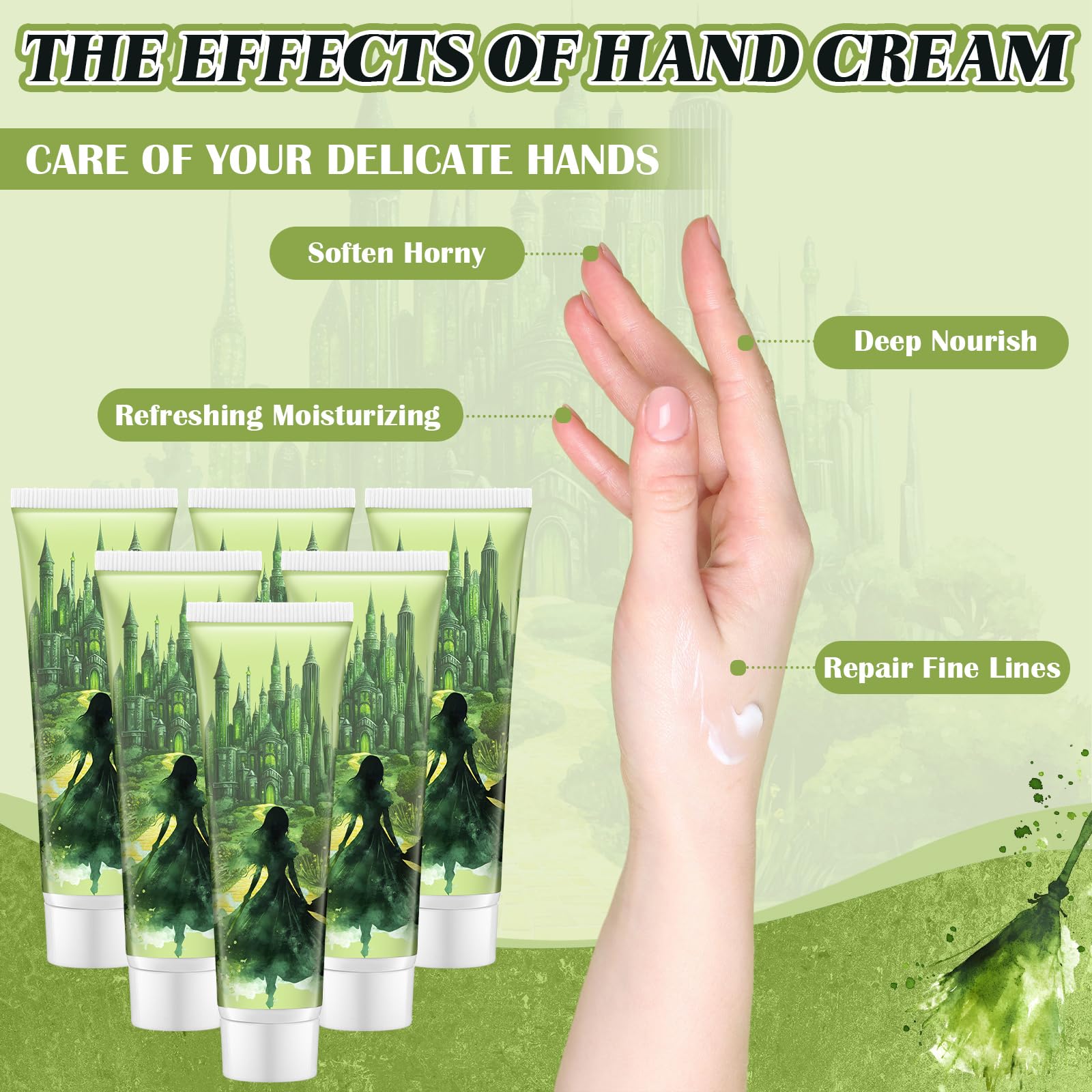 Handcreme, 24 Stück, Grün und Rosa, Großpackung, Handlotion, Geschenke, Reisegröße für Frauen, Hexe, Partyzubehör (Grün, Hexe)