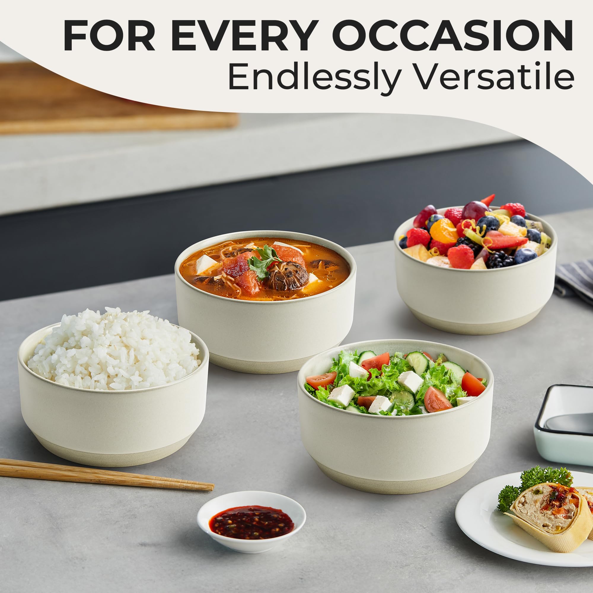 MIAMIO – 4点セットボウル / セラミックボウルセット (850 ml) パスタ