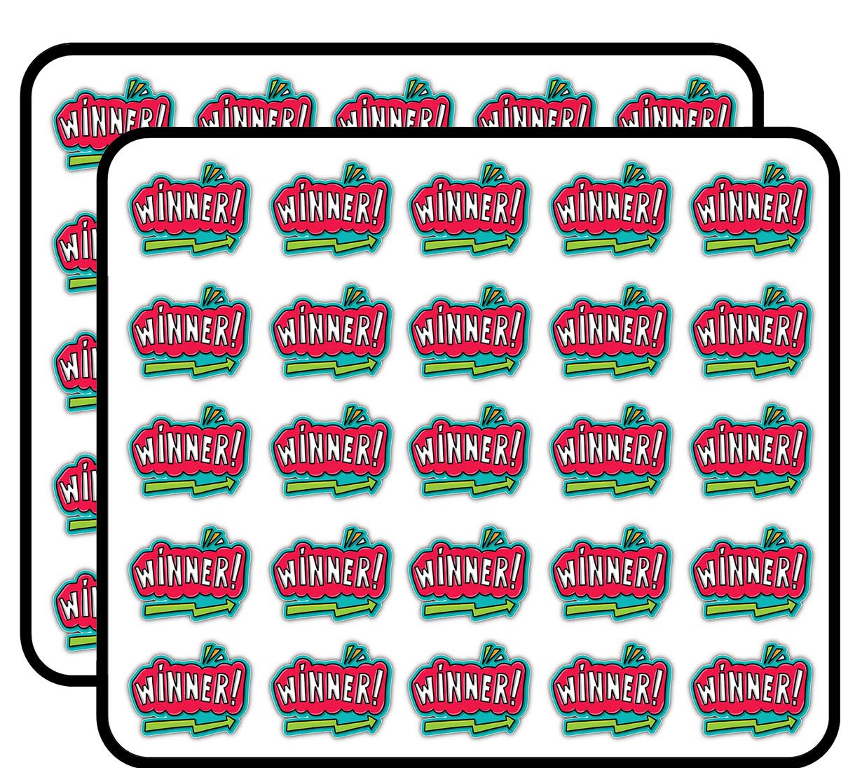 Winner Slogan Art Decorative Scrapbooking Sticker Waterproof Vinyl Stickers for Water Bottle, Laptop & Phone Case – 50 Pack