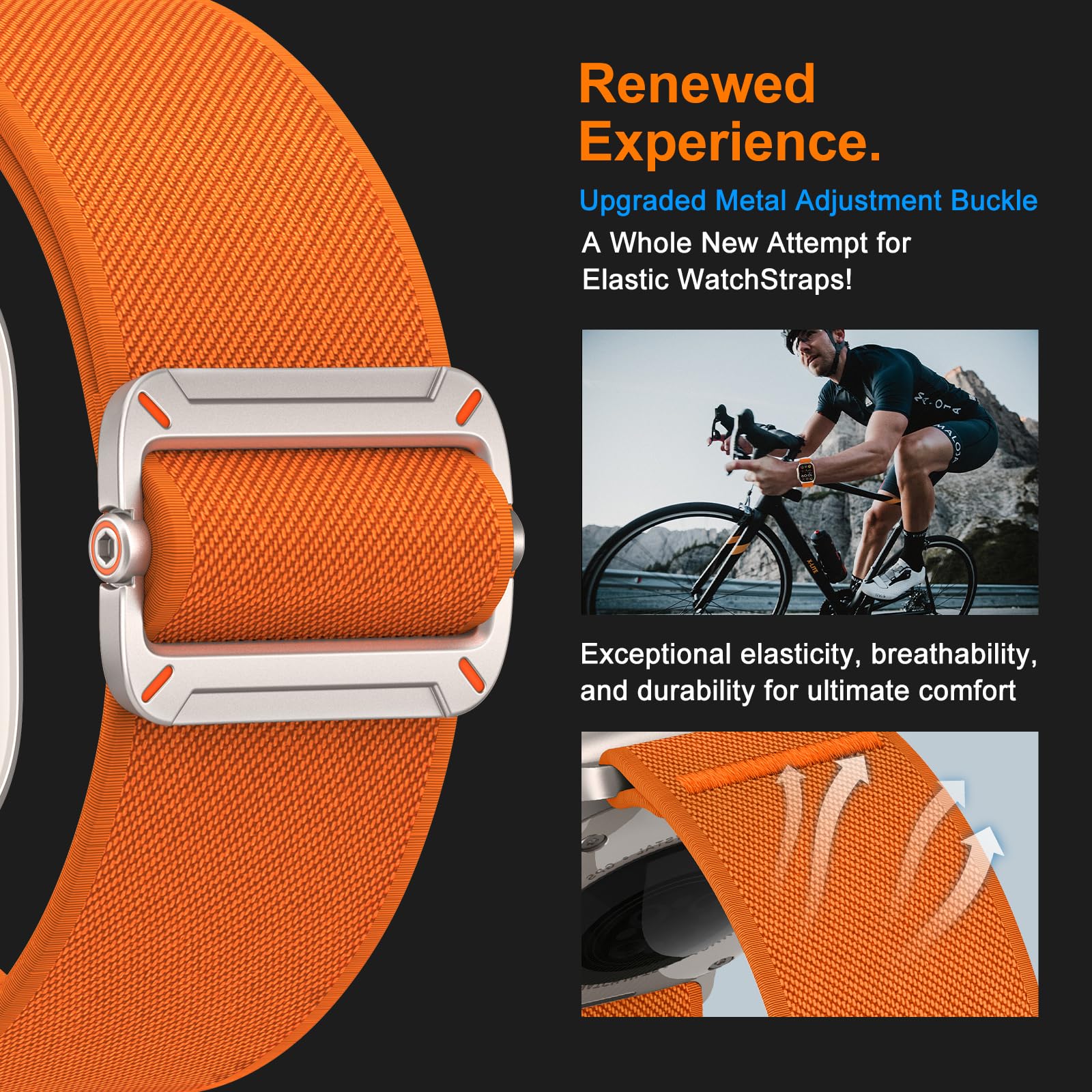 Yoohoo cinturino compatibile con cinturino Apple Watch Ultra/Ultra 2 per cinturino apple watch 44mm 45mm 46mm 49mm 42mm, nylon cinturino sportivo per iWatch Ultra SE serie 10 9 8 7 6 5 4 3 2 1, uomo