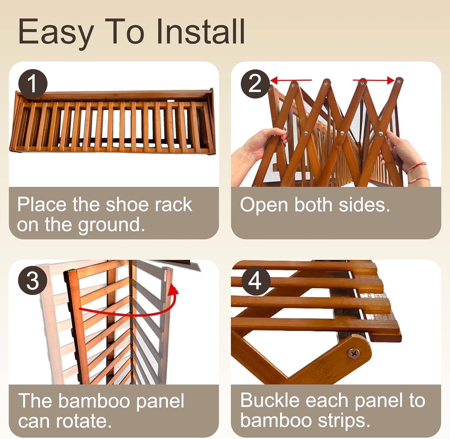 Shoe Rack for Closet Large Wooden Shoe Organizer 5-Tier Bamboo Shoe Shelf