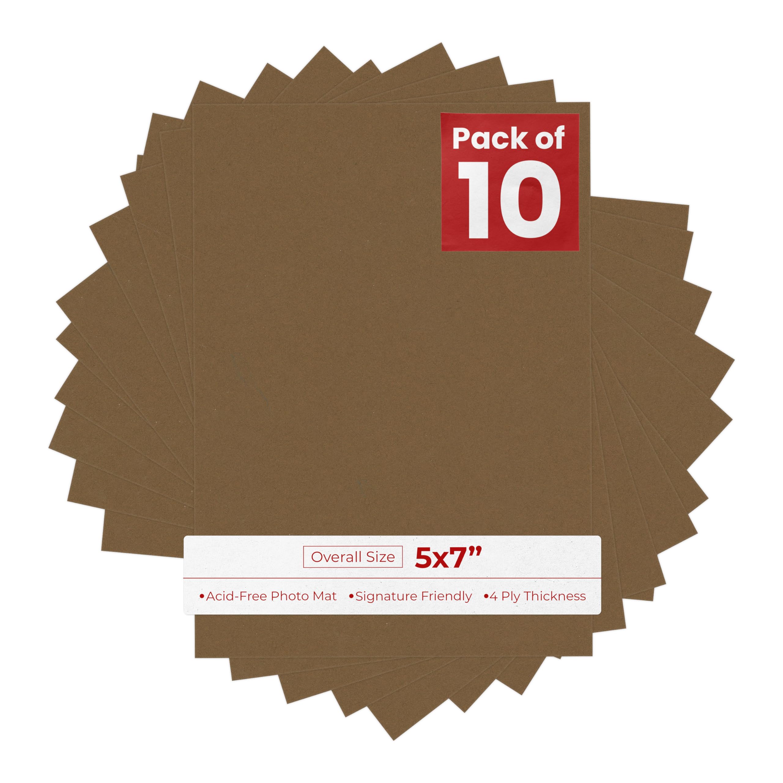 Brown 5x7 Backing Board - Uncut Photo Mat Board (10-Sheets)-image-7