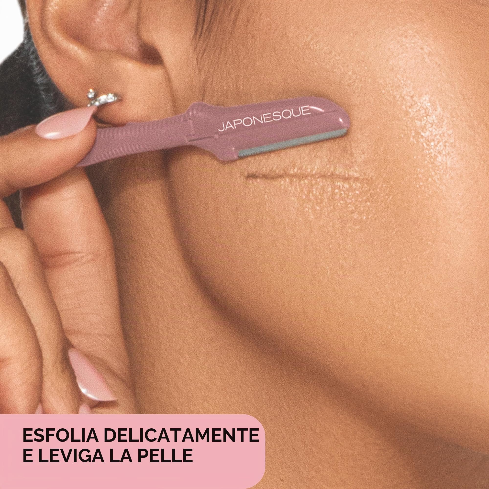 Japonesque Dermaplaner rasoi per il viso per l'esfoliazione e la rimozione dei peli, aumenta l'assorbimento di siero e crema idratante e la luminosità della pelle