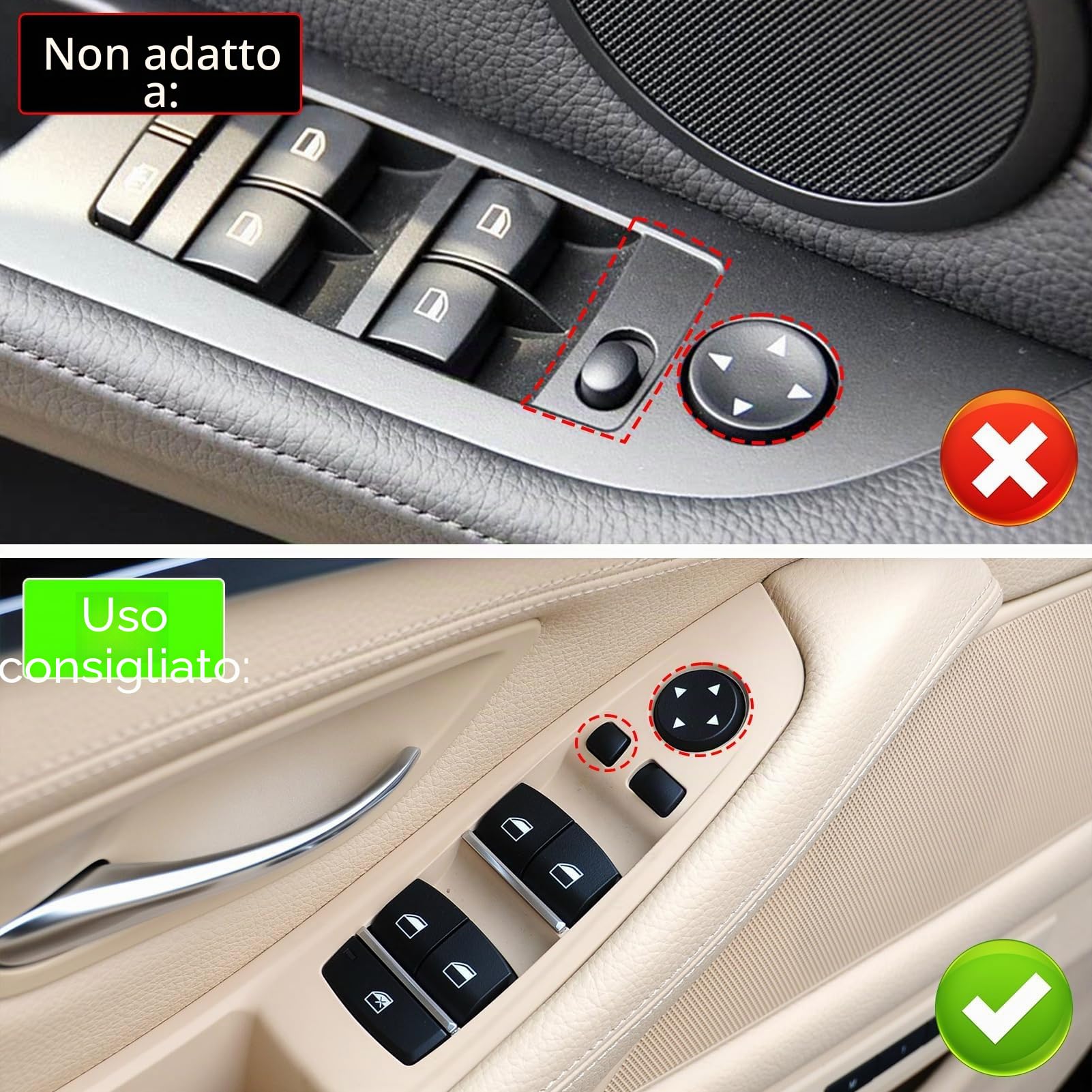 TTCR-II 7PCS Compatibile con Maniglia Porta BMW Serie 5 F10/F11 2010-2016