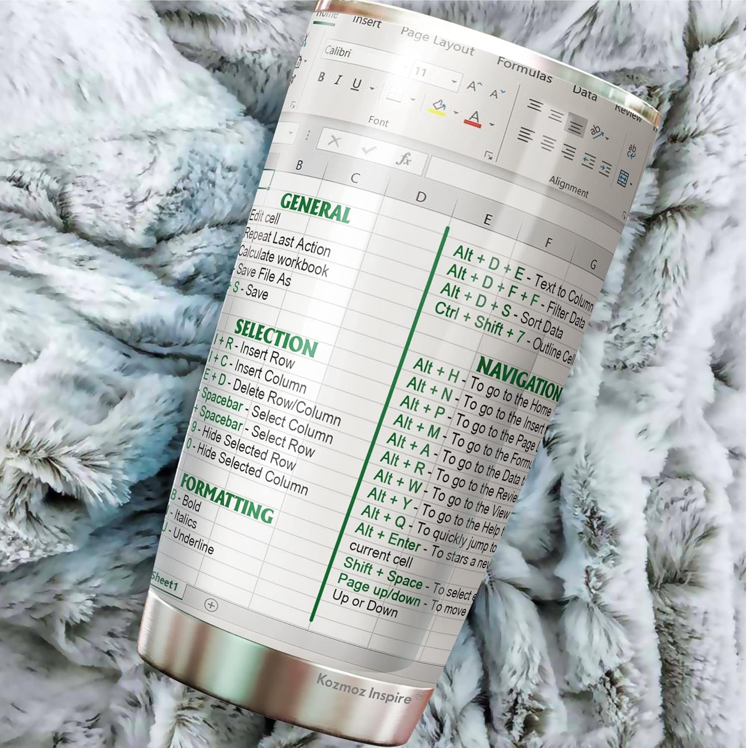 Kozmoz Inspire Spreadsheet Shortcut Tumbler 20 Oz - Office Mug, Accountant, CPA Gift, Tax Prep Travel Coffee Mug - Gifts for Accountant, Coworkers, Friends - Image 2