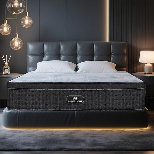 Colchón King híbrido de 14 pulgadas tamaño King con 4 capas de espuma viscoelástica de gel de alta calidad y soporte de borde, resortes de bolsillo