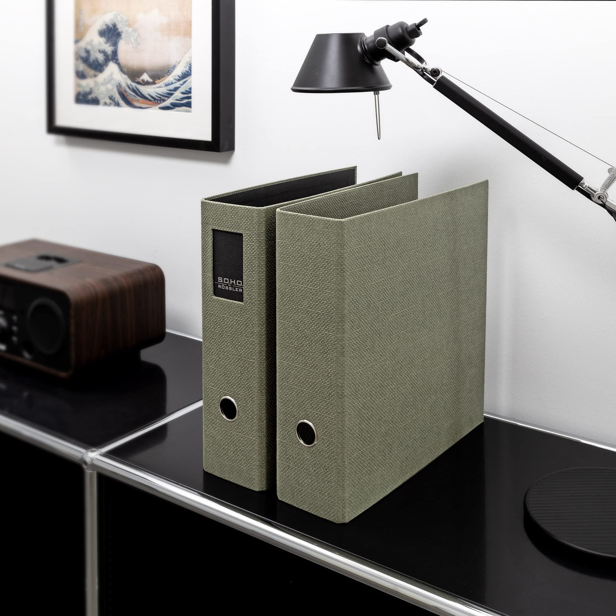 Image secondaire de Classeur Rössler S.O.H.O. DIN A4 Sage avec Étiquette de Dos - 85 mm