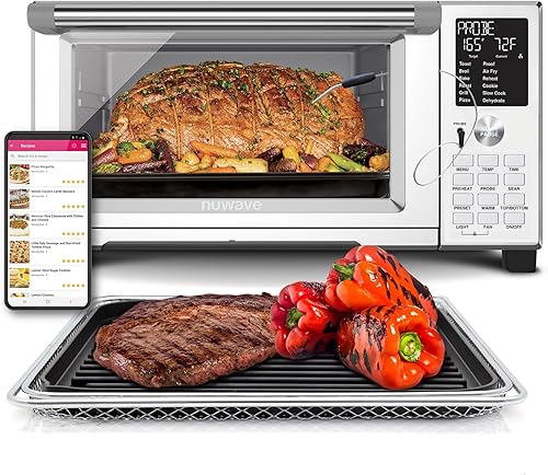 Miniatura 13 de Nuwave Bravo XL Pro - Horno tostador con freidora de aire con combo de parrilla, nuevo sistema de convección ultrarrápido 2025, 35% más crujiente, 2