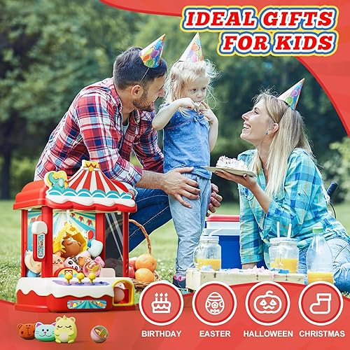 Miniatura 6 de Skirfy Máquinas de garras para niños y adultos con 30 mini premios y sonidos ajustables, máquinas expendedoras de juguetes dispensadores, regalos