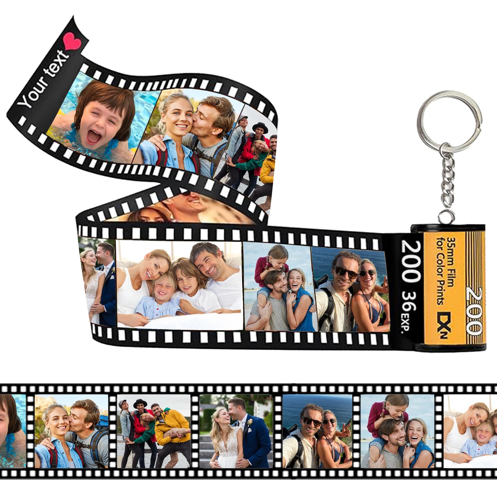 Gridachi Custom Personalized Photo Film Picture Camera Roll Keychains with Reel Album Personalized Gifts for Boyfriend