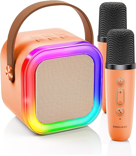 Miniatura 10 de Kinglucky Mini máquina de karaoke genuina para regalos de niños (lindo pequeño y portátil) altavoz Bluetooth con micrófono inalámbrico (sonido