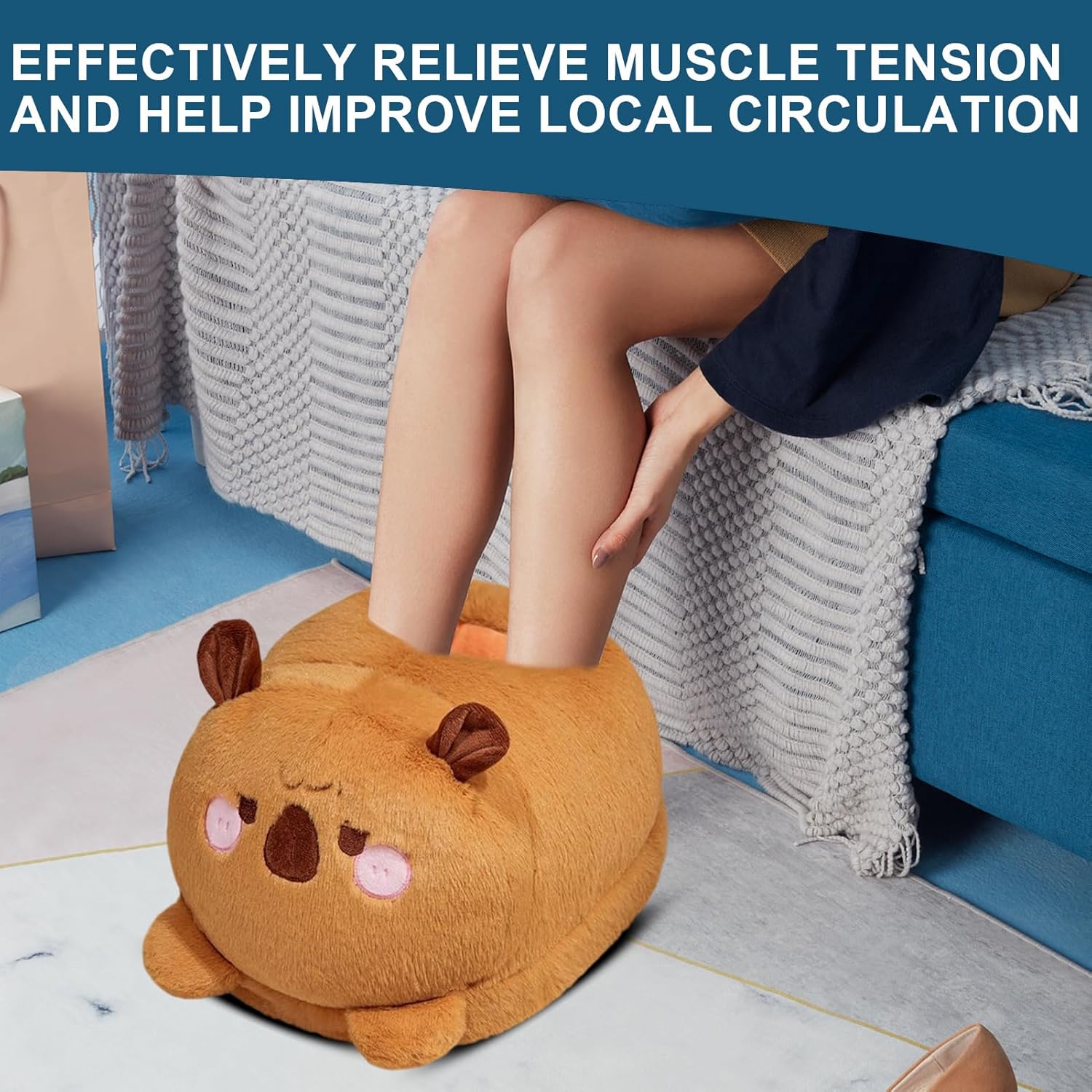 Cartoon Electric Warmer - Foot Heating Pad, Under-Desk Design, Quick Warm-Up Function, Safe Temperature Regulation, Soft Plush Material | Cold Weather Indoor Scenario with Daily Use, Dorm Rooms