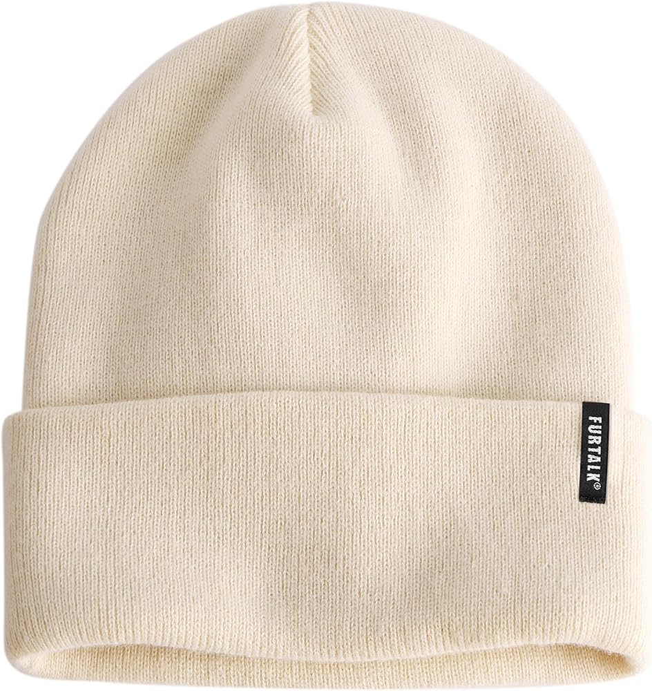 FURTALK Bonnet Chapeaux Pour Femmes Hommes Acrylique Tricot Revers Chapeau Doux Chaud Slouch Dames Crâne Casquette Unisexe Chapeaux D'hiver Pour Hommes Femmes