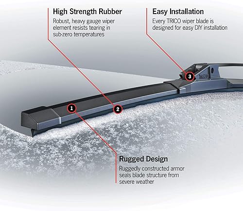 Miniatura 6 de TRICO White - Paquete de 2 limpiaparabrisas de repuesto para automóvil de invierno de 28 y 17 pulgadas, para clima extremo, para mi automóvil